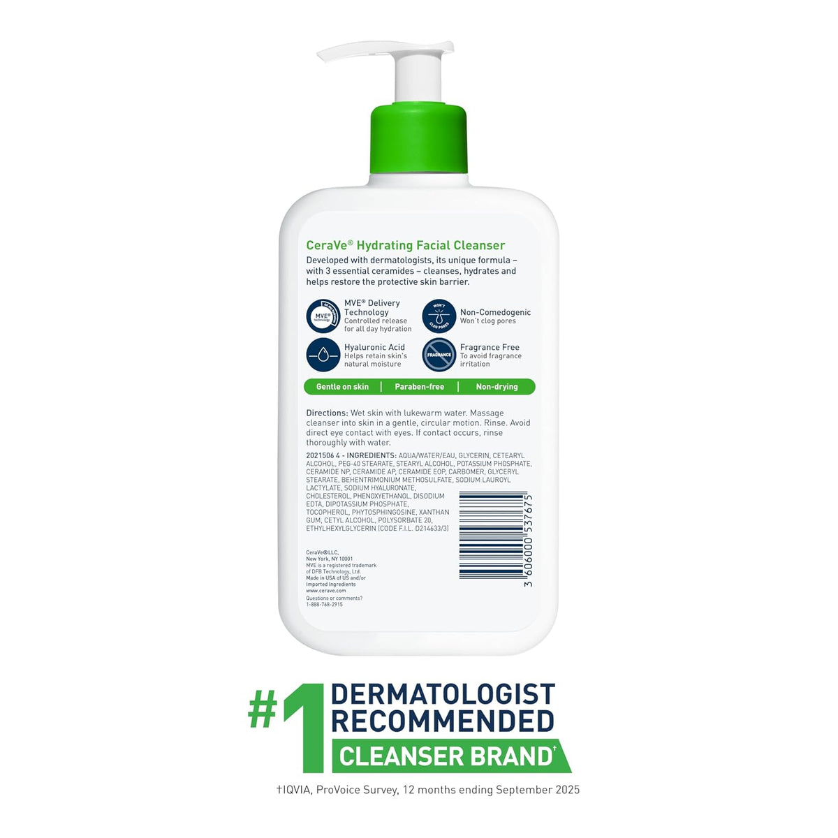 CeraVe Hydrating Cleanser with Hyaluronic Acid. Face Wash for Dry Skin.16oz | Skin Care For Men and Women. Daily Cleanser & Makeup Remover with Glycerin & Ceramides. National Eczema Association Certified