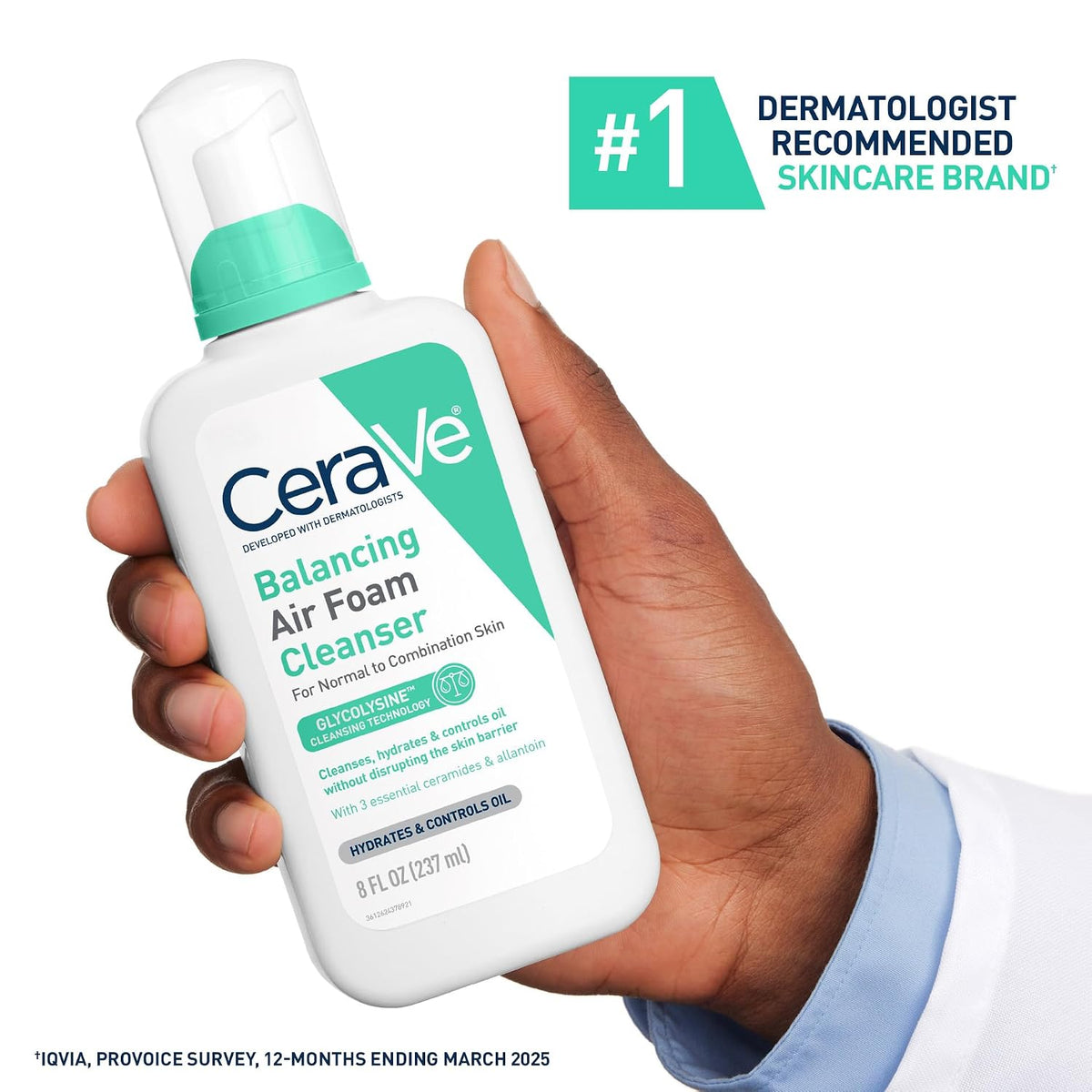 CeraVe Air Foam Face Wash. Hydrating Facial Cleanser. Combination Skin. 8 Ounce (Pack of 12)