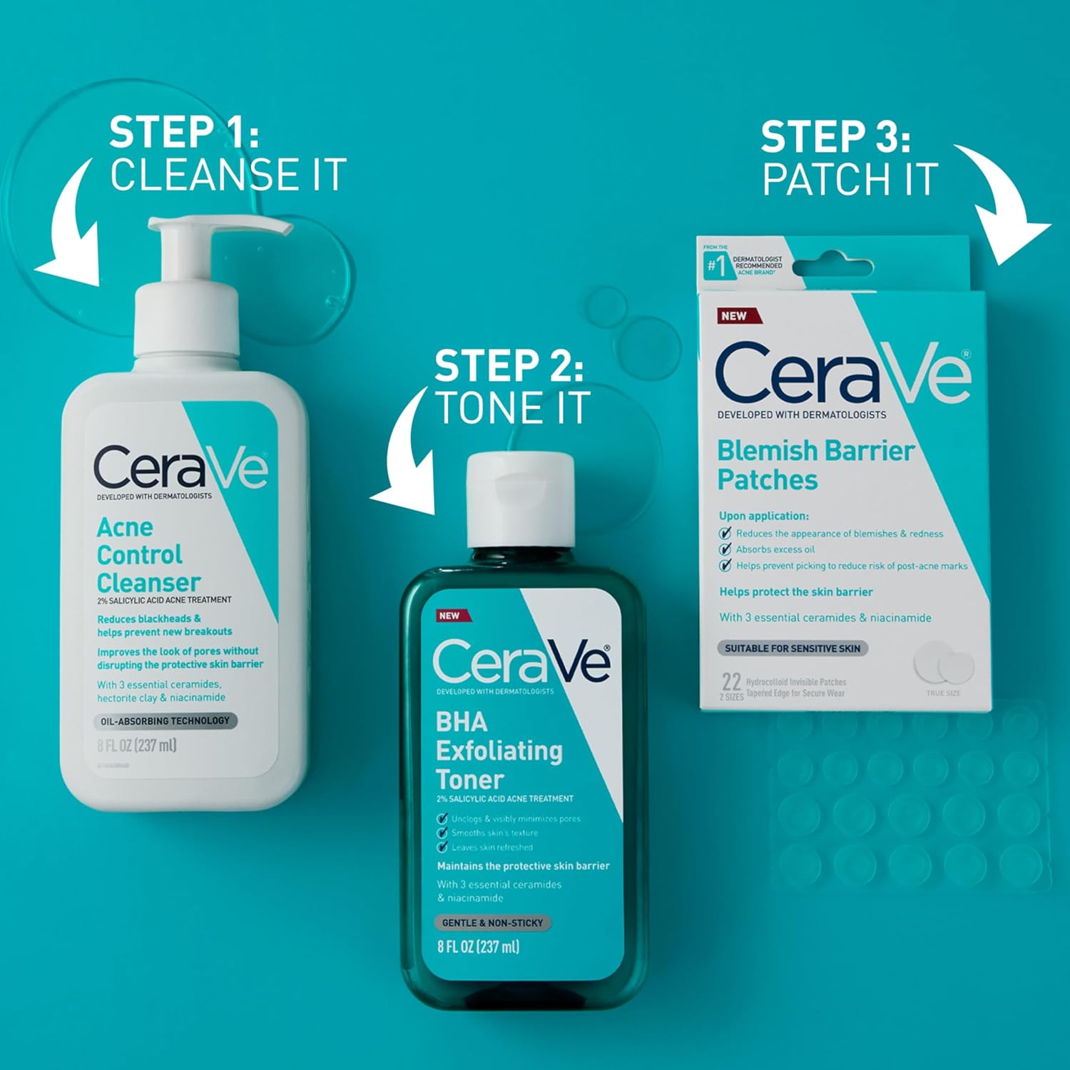 CeraVe Hydrocolloid Pimple Patches with Niacinamide. Ultra-Thin. 22ct | Absorbs Oil with Niacinamide and Ceramides. Ultra-Thin Acne Patches That Blend Into All Skin Tones. For Sensitive Skin