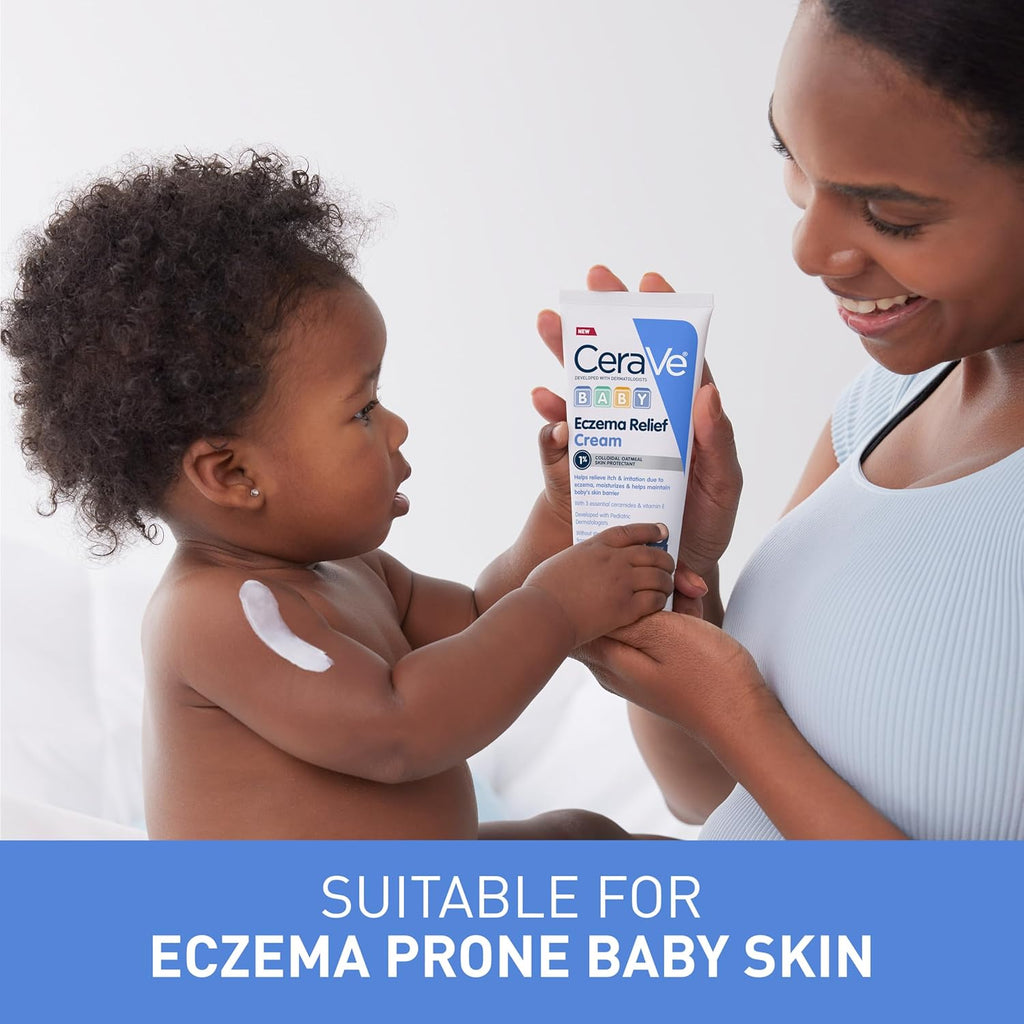 CeraVe Baby  Relief Cream.1% Colloidal Oatmeal Cream with Vitamin E & Ceramides.Soothes & Calms Itchy Skin.Developed with Pediatric Dermatologist.Fragrance Free.5oz.(Pack of 2)